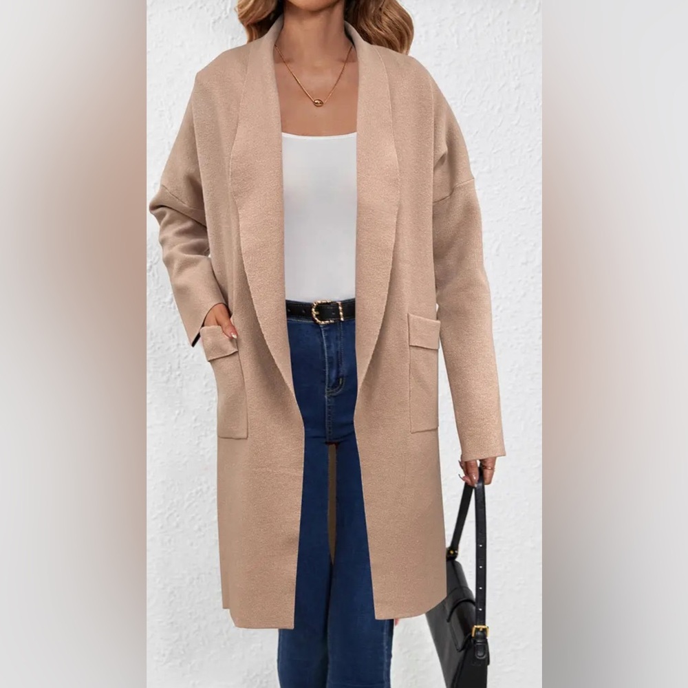 Tan Women's Longline Cardigan, size S